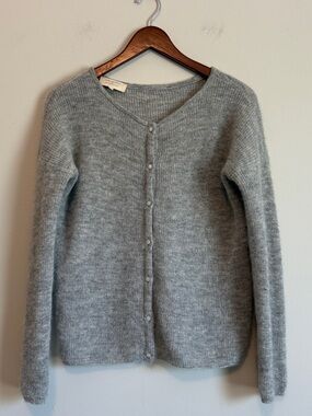 Sézane Gaspard Cardigan S Grey Super Kid Mohair Alpaca Knit Sweater GUC Luxury